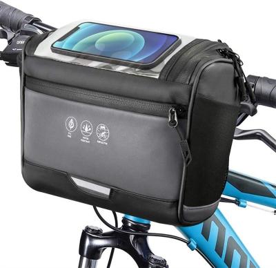 China Reflective Bike Front Handlebar Bag , Large Reflective Bicycle Handlebar Bags For Cycling for sale