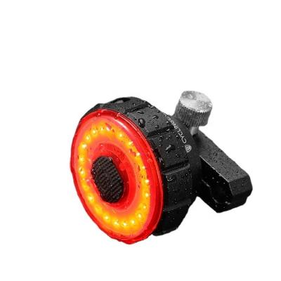 China USB Rechargeable Intelligent Brake Tail Induction Night Bicycle Warning Light Charging Mount Rear Light Trailer for sale