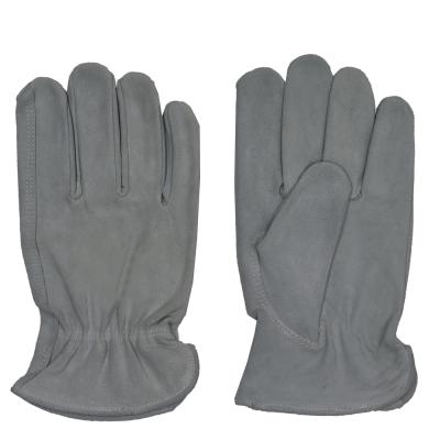 China Hand Protection Gray CE Working Heated Cow Split Hand Leather Gloves Welding for sale