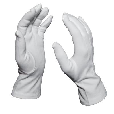 China 5017 100% Nylon Sewn Dust Proof Gloves 140D Thick Police White Ceremonial Gloves for sale