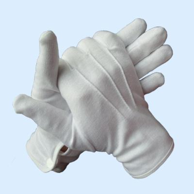 China White Cotton Honor Guard Formal Dress Gloves Custom Funeral Parade Gloves With Snap Cuff For Ceremony for sale