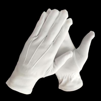 China 5017 White Nylon Parade Glove Suit Tuxedo Formal Guard Jewelry Inspection Gloves for sale