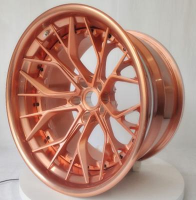 China Step CONCAVE lip, big concave, copper color 3 pieces forged wheel for sale