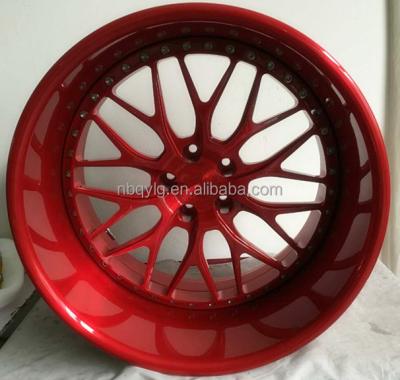 China Aluminum Red Center Brush Disc 3 Pcs Forged Wheel for sale