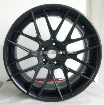 China Matt Black Concave Spoke Center Hang On Lip 3 Pcs Aluminum Forged Car Wheel for sale