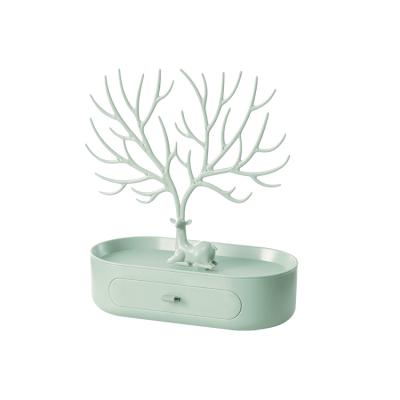 China Nodric Style China Factory Direct Selling Tree Shape Jewelry Display Rack Custom Antlers Holders With Storage Box for sale