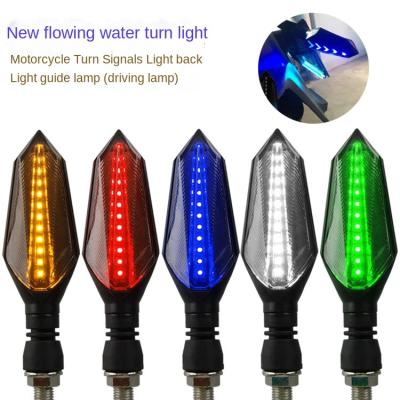 China Daytime Running Light Motorcycle LED Signal Lamp DRL+trun 2PCs 12V Turn Signal Light Universal Bilateral Sequential Flow Running Two Color Lamp for sale