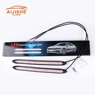 China 2Pcs Set Sequential Amber Car LED Sedan White Flexible Strip LED DRL Flooding Daytime Running Lights For Daytime Running Car LED for sale