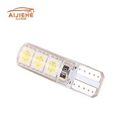 China Wholesale Cheap Price LED Bulb T10 5050 Silicone 6smd Ultra White Light 7 Colors 3.3*1cm Available for sale