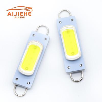 China Univeral Autos Perfect 44mm Led COB Lamp Beads 12V 3W 0.1A Double Arc Loop Hook Indicating Light Double Tip Led Dome Light Tail Light for sale