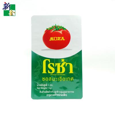 China Gravure Printing Food Grade Moisture Proof Three Seal Bag Heat Seal Bag Side Packing For Ketchup for sale