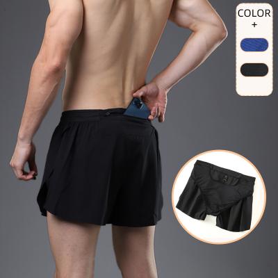 China 2022 Summer New Men's Sports Running Exercise Woven Light Weight Fake Quick Dry Double Anti - Two Pair Of Shorts for sale