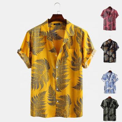 China Ramax Fashion Men Hawaiian Shirt Breathable Short Sleeve Streetwear Print Striped Patchwork Blouse 2022 Summer Man Beach Chic Shirt for sale