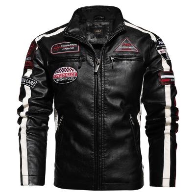 China 2022 Wholesale Breathable Leather Jacket Coat Men Motorcycle Biker Jacket for sale