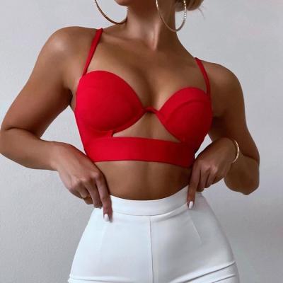 China 2022 QUICK DRY Loose Tank Ladies Sleeveless Tops Cami Bra Vest Hollow Out Summer Sweater Women Crop White Sexy Tube Shorts For Women for sale