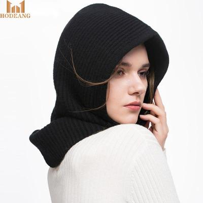 China COMMON Winter Women Knit Balaclava Wool Knitted Scarf Hat Set Beanie Women Skullies Beanies for sale