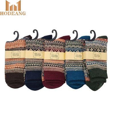 China Sporty 5 Pack Men's Wool Socks Warm Winter Socks Deep Knit Comfortable Crew Soft Socks Gifts For Male for sale