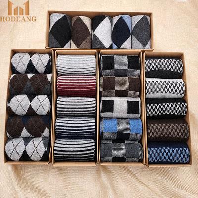 China Antibacterial Winter Socks Thick Warm Gift Boxed Rabbit Wool Men's Socks Business Casual Dress Single Socks for sale