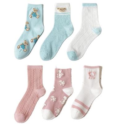 China Bear Jacquard QUICK DRY Socks Mixed Color Cartoon Socks Girls Crew Cute Socks for sale