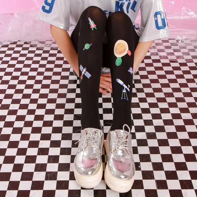 China Breathable Custom Tights Women Hot Stamping Colorful Printed Pantyhose for sale