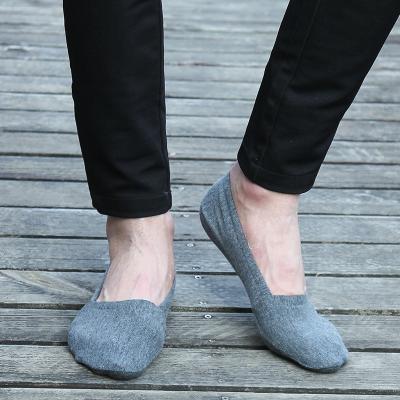 China Summer Antibacterial Wholesale Men Non-slip Single Gray No Show Liner Socks for sale