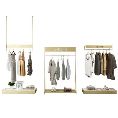 China Retail Store Mall Metal Stainless Steel Clothes Hanging Display Rack for sale