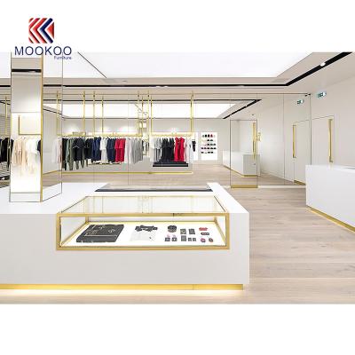 China High level lady custom made retail store decoration clothes show shop furniture with lights from china for sale