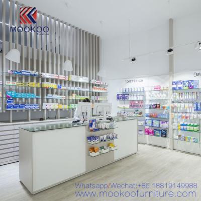 China Farmacia Modern Retail Store Furniture Wooden Display Design For Pharmacy for sale