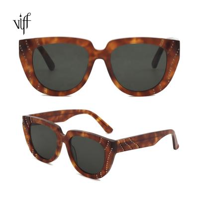 China Fashion Sunglasses Fashion Italian Mazzucchelli OEM Cellulose Acetate Sunglasses VIFF HA20165 High Quality Handmade Luxury Sunglasses for sale