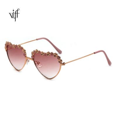 China VIFF HMK18062 Heart Kids Sun Glasses Heart Shape Girls Eye Cute Colorful Glass UV400 Protection Kids Sunglasses for sale