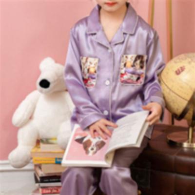 China New Style Fashion SHINY QUICK DRY SHINY Custom Soft Spring Pajamas Children Contract Color Children Sleepwear Children for sale