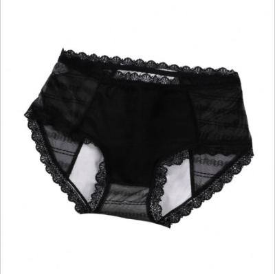 China Latest Summer SHINY Design Antibacterial Solid Color Breathable And Fashion Cotton Menstrual Panties Lace Up Period Underwear For Women for sale