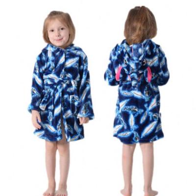 China New Winter SHINY Flannel Style Warm Children's Bathrobe Breathable Soft And Comfortable Kids Bathrobe for sale