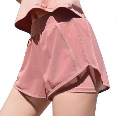 China Wholesale SHINY Antibacterial Workout Breathable Exercise Activewear Double Layer Jogging Shorts For Women for sale