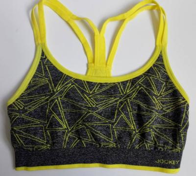 China Bestselling SHINY Antibacterial Sleeveless Knit Gym Fitness Yoga Jacquard Pattern Sports Bra Women Top for sale