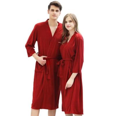 China Solid Color SHINY QUICK DRY Fashionable Kimono Couples Party Bath Shower Robes Comfy Fabric Bathrobe for sale