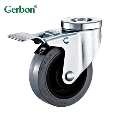 China Rigid Caster Wheel Static Free Top Hole Industrial Caster Wheel Gray 75/100/125mm for sale