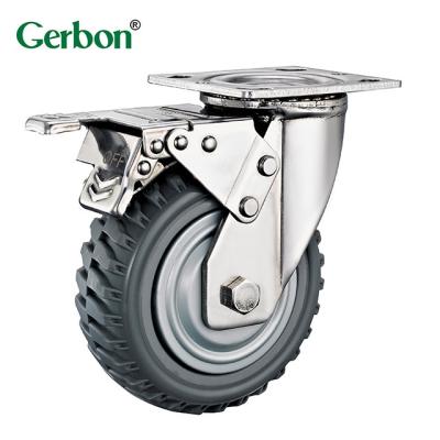 China Modern Heavy Duty 6inch Caster With High Reinforce PU Wheel For High Load Industrial Equipment for sale