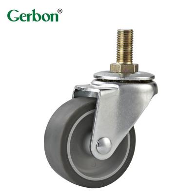 China Swivel TPR Casters Wheel Gray Swivel Caster Plate Top Wheel 1.5/2/2.5/3in for sale