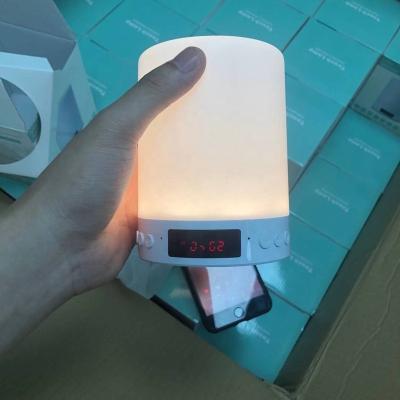 China Phone Function Drop Shipping S66+ Alarm Clock Night Tooth LCD LED Touch Lamp Colorful Loudspeaker Radio Colorful Light Blue Speaker for sale