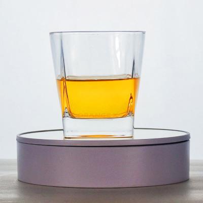 China Crystal Glass Wall Pattern Rock Whiskey Wine Glass Tumbler Glass Unique Lead Free Thick Customized Glass Whiskey for sale