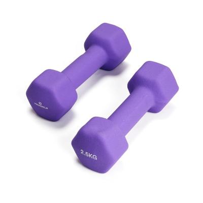 China Wholesale Colored Vinyl Neoprene Dumbbell Neoprene Coated Rubber Weightlifting Dumbbell for sale