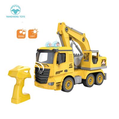 China High Quality 1:14 RC Hobby DIY Sliding Manual Construction Excavator With Light And Music Set 2.4G Rc Plastic Truck Toys For Children for sale