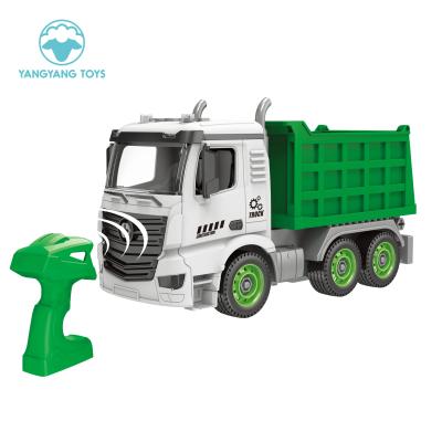 China Custom Plastic 2.4G Hobby 2.4G Tipper Tinker Kids DIY Rc Truck 49 Pcs Kids Disassembly Hygiene Toys for sale