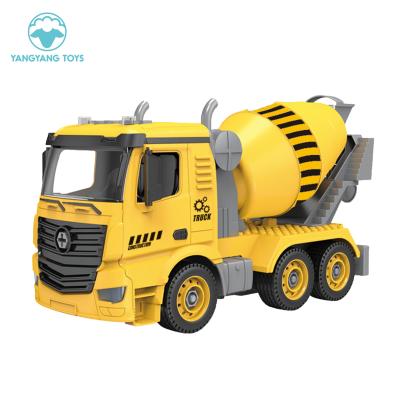 China Custom Plastic 1:14 Cement Mixer Tinker Children DIY Screw Construction Truck 48 Pcs Kids Dismantling Engineering Assembling Toy YTS0088603D for sale