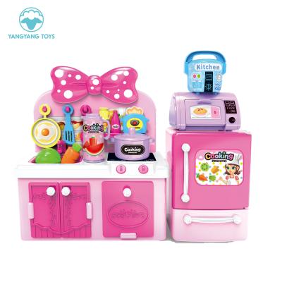 China YTS Plastic Kitchen Set For Kids Girls Toys Kitchen Play Set Girl Play House Plastic Pretend Play Kitchen Toys for sale