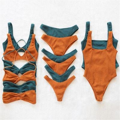 China New OEM Swimwear Solid Color Beach Suit Triangle Swimwear Size Available Swimwear Custom Ribbed Seamless Designs Plus Various Bikini for sale