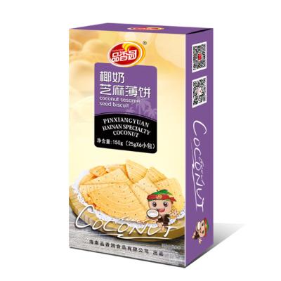 China Sell ​​Coconut Natural Hot Chinese Cream Sesame Flavor Crispy Thin Cookie for sale