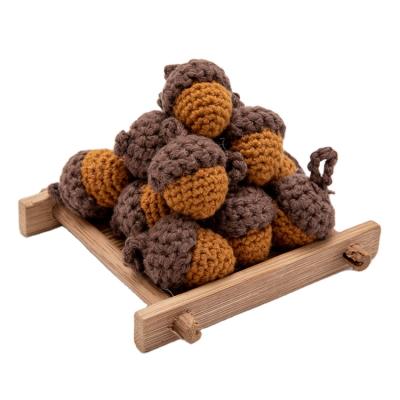 China Baby Beach Sensory Baby Safe Wooden Teething Toys Crochet Sprockets 100% Handmade Cotton Crochet Toys for sale