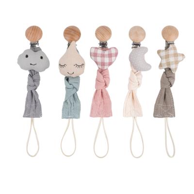 China Handmade Baby Doll Dummy Chain BPA Free Hot Selling Cute Cotton Pacifier Clip Chain for sale